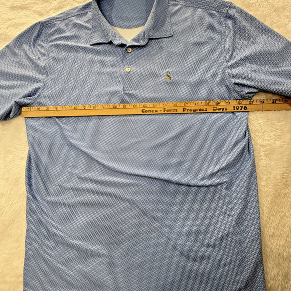 Peter Millar Golf Summer Comfort Short Sleeve Polo Mens L Light Blue Headphone - Picture 4 of 11